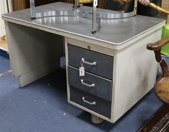 A French metal desk W.126cm